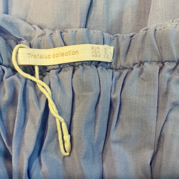 NWOT ZARA Trafaluc Collection Blue Ruffle Blouse / Dress Size Small - Picture 5 of 7